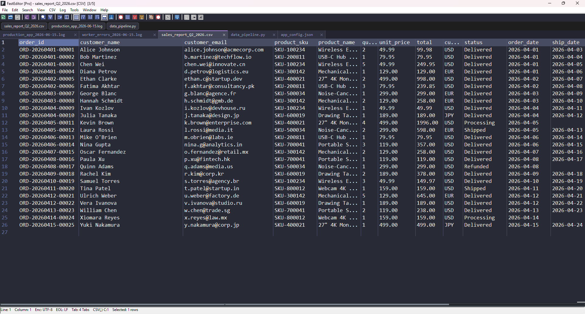 CSV Grid View